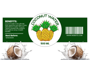 Coconut water label design ป้าย template