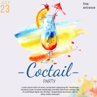 Coctail Rainbow Party Flyer Instagram Plasing template
