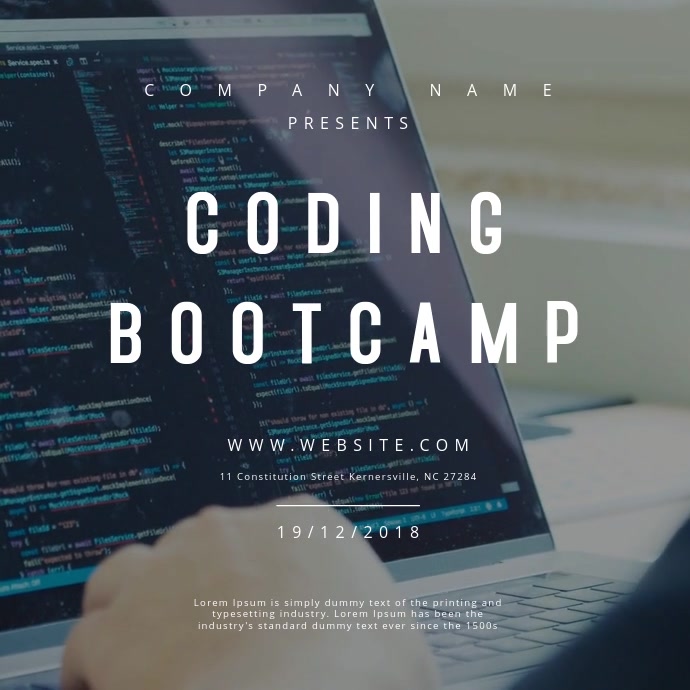 Coding Bootcamp Motion Poster Template | PosterMyWall