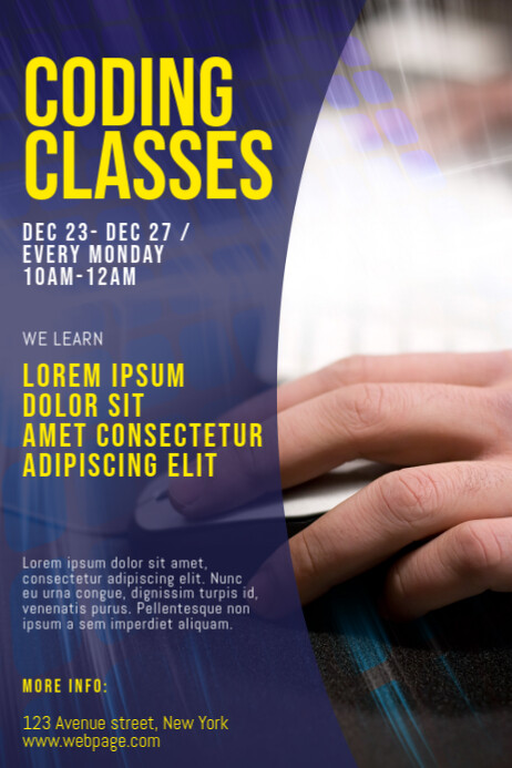 Coding Classes FLyer design template | PosterMyWall