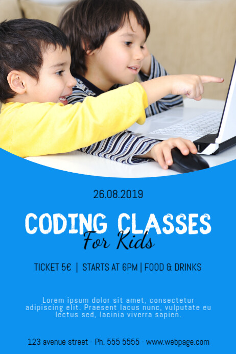 Coding Classes For Kids Flyer Template Postermywall