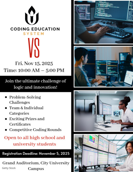 Codathon Poster Coding Competition Flyer Templat | PosterMyWall