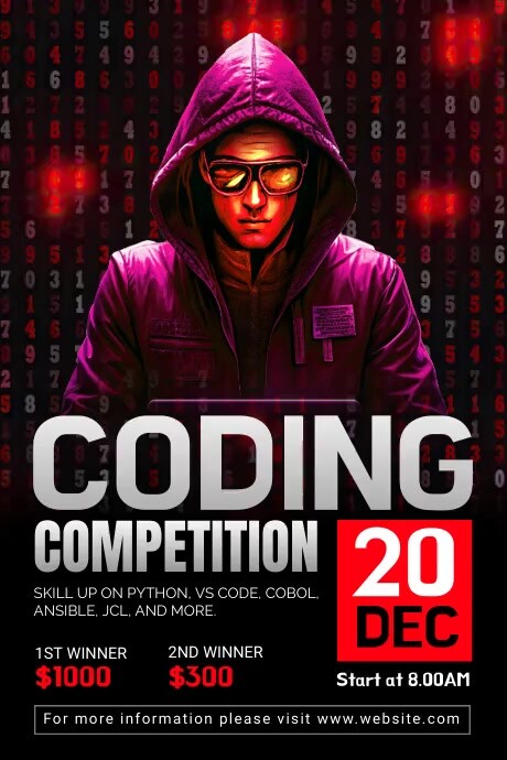 Coding Competition Poster template