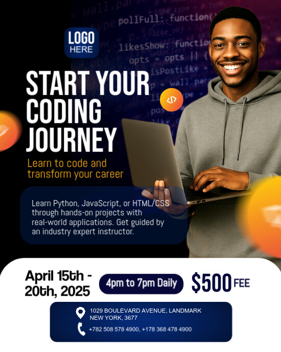 Copy of Coding lecture flyer ad template | PosterMyWall