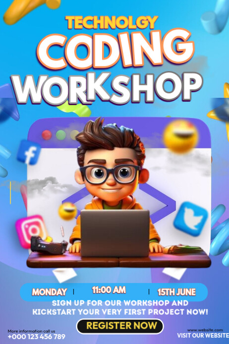 Coding Workshop Poster 海报 template
