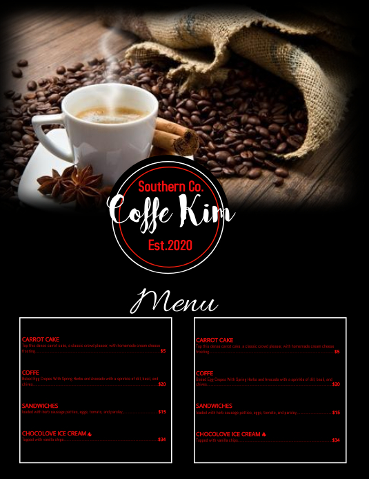 Coffe Flyer (US Letter) template