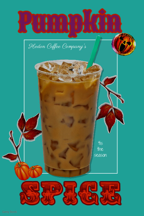 coffee, autumn, fall, halloween, menu, restau Poster template