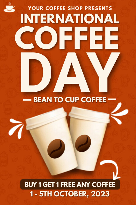 Event Program Coffee Design International Coffee Day Template | PosterMyWall