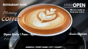 Coffee Advert Poster Digitalt display (16:9) template