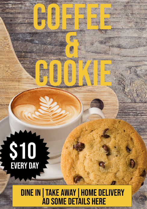 Coffee And Cookie A5 template