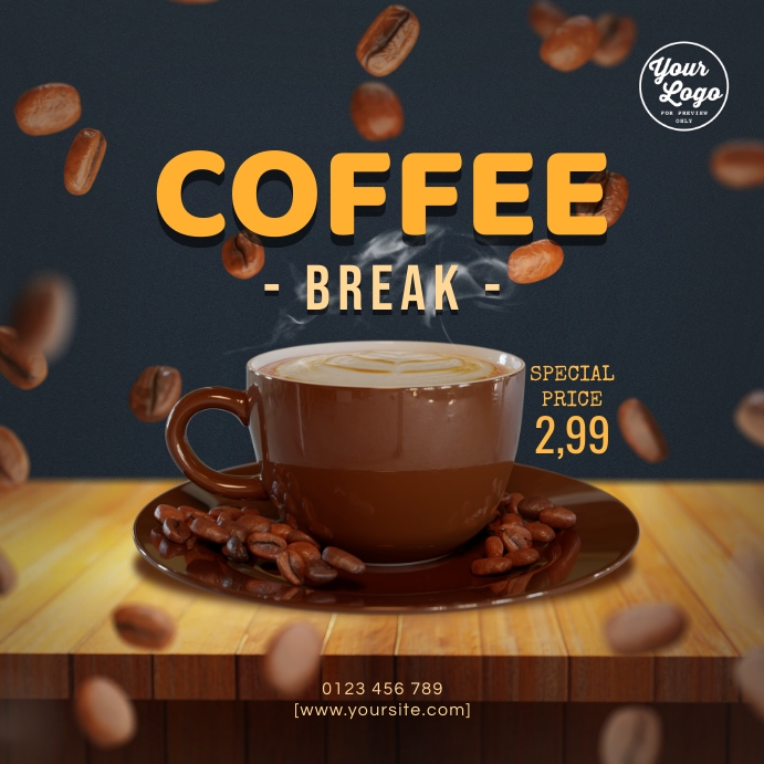 Coffee Break Flyer / Poster Wpis na Instagrama template