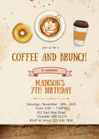 Customizable Design Templates For Coffee And Cake Poster
