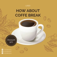 coffee cafe sale coupon editable template Square (1:1)