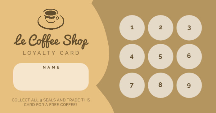 Coffee café loyalty card template Obraz udostępniany na Facebooku