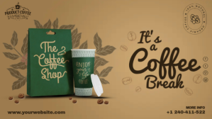 Brown Coffee Break Facebook Cover Video Template