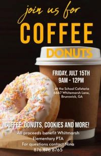 coffee donuts flyer Tabloid template