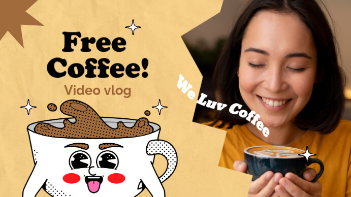 Coffee flyer design YouTube Channel Cover Photo template
