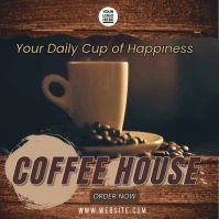 Rustic Coffee Shop square Template – Vintage Social Media Design for Cafés Instagram Post