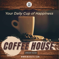 Rustic Coffee Shop square Template – Vintage Social Media Design for Cafés Instagram-opslag