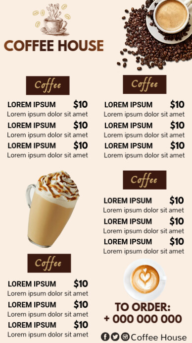 Free Create Cafe Menu 335+ Free Cafe Menu Video Templates | PosterMyWall