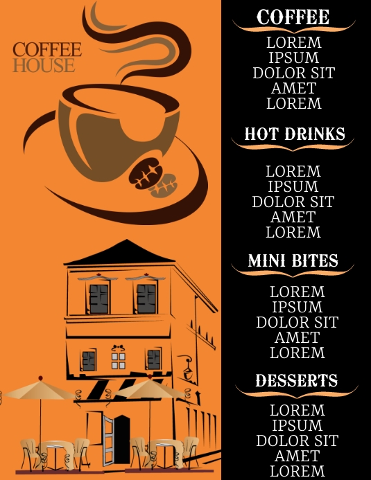 Coffee house menu template PosterMyWall