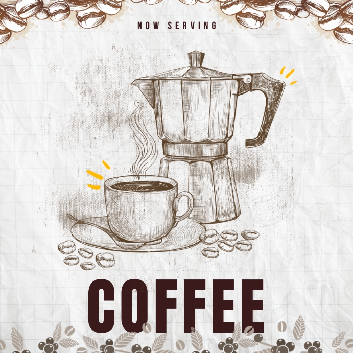 Illustrated Ad Example Coffee Illustrated Ad Template | PosterMyWall