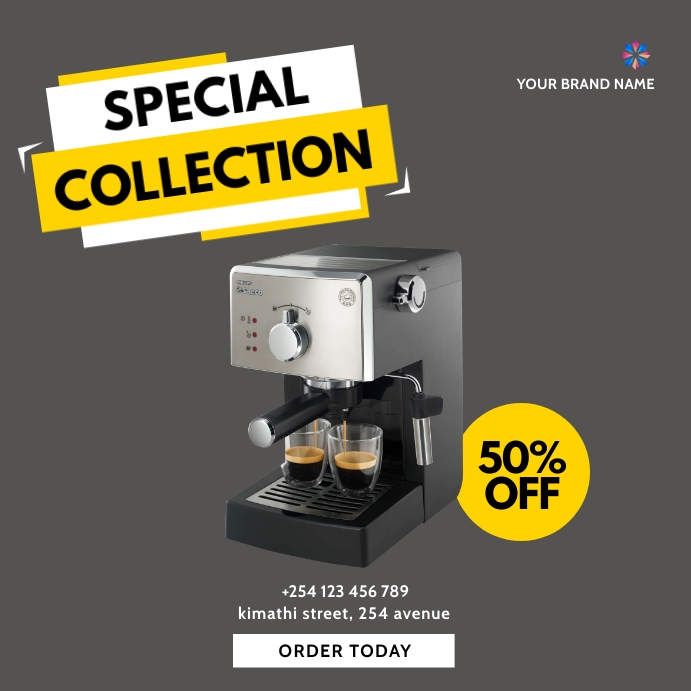 Copy of coffee maker electronics gadgets sale flyer PosterMyWall