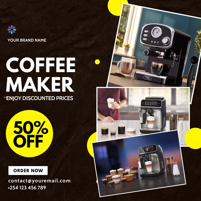 Machine Promo Poster Example coffee maker electronics gadgets sale flyer Template | PosterMyWall
