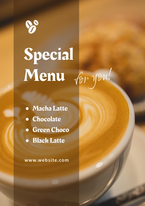 Coffee Menu A4 template