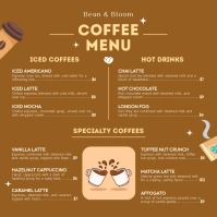 Coffee Menu Brown Illustrative Instagram Post template
