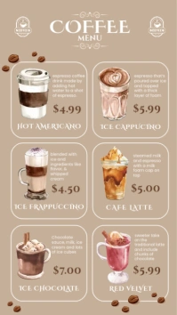 Coffee Menu Design Template Instagram Story