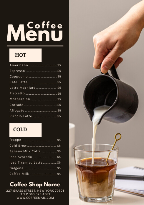 coffee menu Template | PosterMyWall