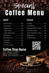 coffee menu Affiche template