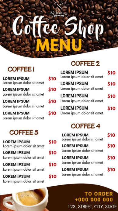 Coffee Menu Template | PosterMyWall