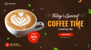 Coffee Menu Digital Display Banner Affichage numérique (16:9) template
