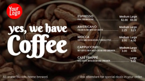 Coffee Menu Digital Display Template