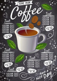 Coffee Menu Poster design template A3
