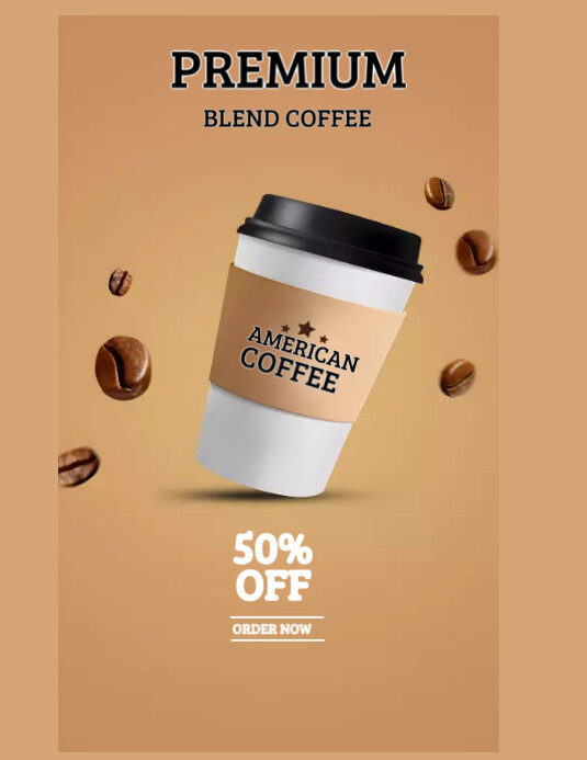 Coffee Mockup Folheto (US Letter) template