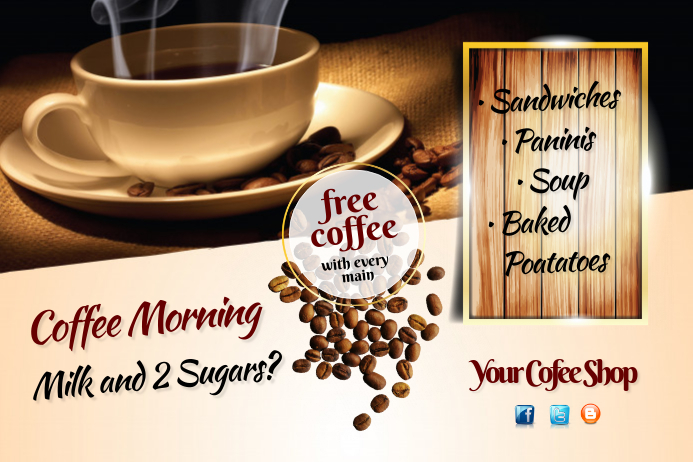 Coffee morning Poster โปสเตอร์ template