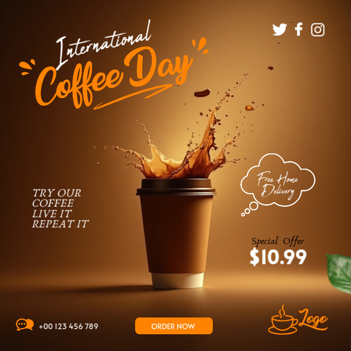 coffee party Instagram Post template
