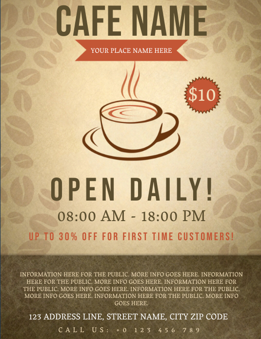Coffee Shop Ad Flyer Template Postermywall