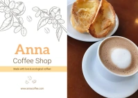 Coffee Shop Ad Template Postcard