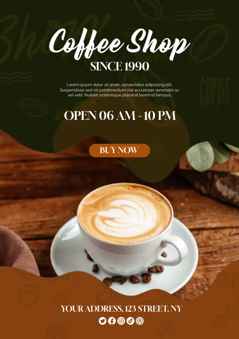 Shopad Example Coffee Shop Ads Flyer Poster Template | PosterMyWall