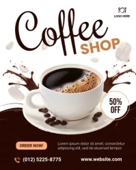Coffee Shop Banner Ad Instagram Portrait template