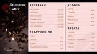 Coffee Shop Bistro Menu Design Digital Display template