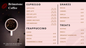 Coffee Shop Bistro Menu Design Digital Display Digitalanzeige (16:9) template