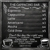 Coffee Shop Chalkboard Menu Instagram Post template
