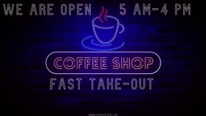 Black Coffee Shop Opening Digitalt display Template