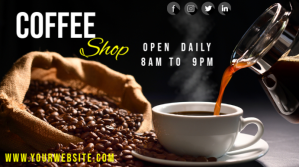 黑色 Coffee Shop Promotion Digital Display Template