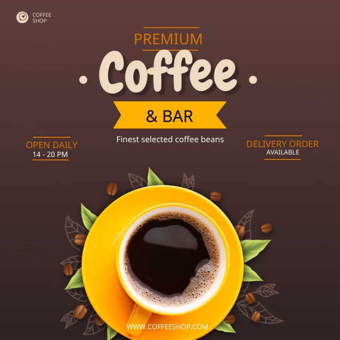 coffee shop โพสต์บน Instagram template